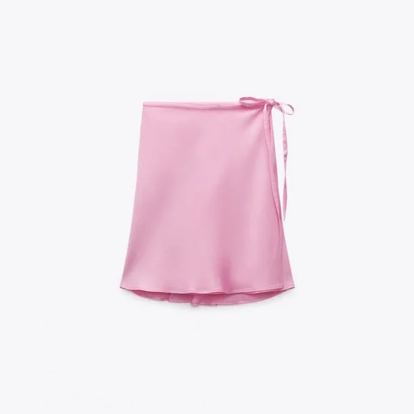 Zara Pink Satin Effect Mini Skirt - Picture 14 of 17